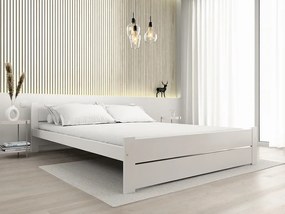 Posteľ IKAROS DOUBLE 140 x 200 cm, biela Rošt: S lamelovým roštom, Matrac: Matrac DELUXE 10 cm