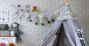 Dekoračná vlajková girlanda JEDNOROŽCI - šedá