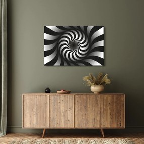 Abstraktný obraz čiernobiele špirály (90x60 cm)