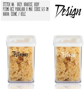 Štítok / nálepka na želanie - Písmo DESIGN bez podkladu - 6,5 cm