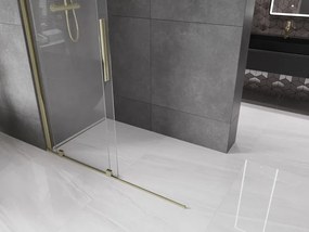 Mexen Velar, posuvné dvere do otvoru typ Walk-In 150 cm, 8mm číre sklo, zlatá lesklá, 871-150-000-03-50