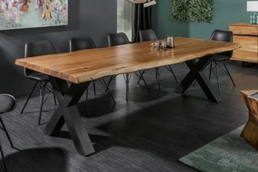Jedálenský stôl MAMMUT 240 cm, X-nohy, 60 mm masívne akáciové drevo