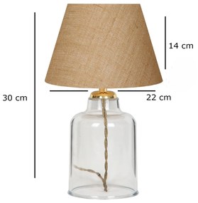 Stolní lampa Glastor krémová