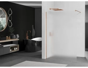 Mexen Kioto, sprchová zástena Walk-In 110 x 200 cm, 8mm sklo námraza, medený matný profil, 800-110-101-65-30