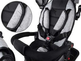 Detský trojkolka Tiny Bike 3v1 so strieškou, otočná SP0650 sivý