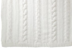 Biely pletený pléd Twist - 130*180*3cm