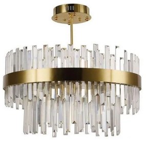 LED Stmievateľný luster na tyči LED/80W/230V 3000-6500K zlatá + diaľkové ovládanie