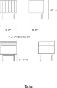 Biely matný nočný stolík Sierra – Teulat