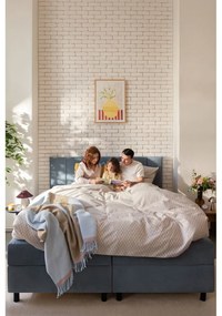 Modrá boxspring posteľ s úložným priestorom 180x200 cm Elva Bold Line – Bonami Selection