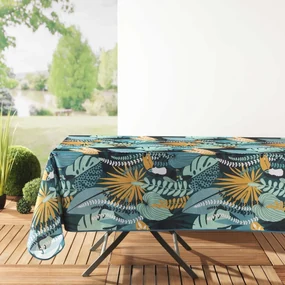 Obrusy Douceur d intérieur NAPPE RECTANGLE 150 x 240 CM POLYESTER IMPRIME BRAZILIA MENTHE/V