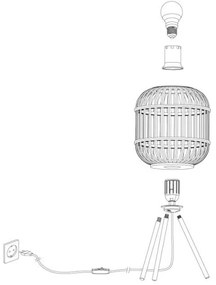 Eglo 43218 - Stolná lampa BORDESLEY 1xE27/28W/230V