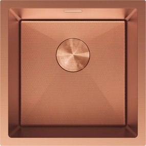 Mexen Trixo, 1-komorový nerezový drez 440 x 440 mm, brúsená meď, vzor voština, 6413441000-65HC