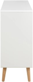 Komoda Lowell 135 cm bílá/dub přírodní
