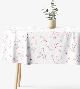 Goldea oválny obrus 100% bavlnené plátno - kvitnúce sakury 140 x 220 cm