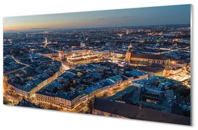 Sklenený obraz Krakov nočné panorama 120x60 cm