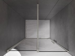 Mexen Velar, posuvné sprchové dvere do otvoru 120 cm, 8mm šedé sklo, brúsená oceľ, 871-120-000-41-97