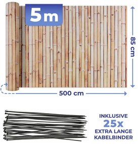 Svetlohnedá plastová balkónová zástena 500x85 cm – Maximex