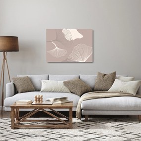 Sklenený obraz - Béžové listy N⁰1 (70x50 cm)