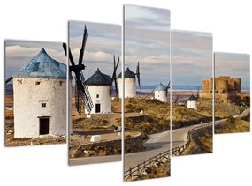 Obraz - Veterné mlyny Consuegra, Španielsko (150x105 cm)