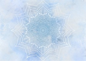 Sklenený obraz - Zimná mandala (70x50 cm)