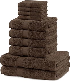 Hnedé froté bavlnené uteráky a osušky v súprave 10 ks Marina – DecoKing