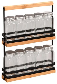 Kesper 58036 Polica na korenie s 10 prázdnymi koreničkami, 23 x 32 x 5,5 cm