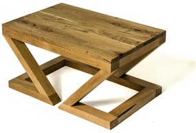 Masívny konferenčný stolík MALANJE 80 cm, borovica, prírodný
