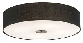 Rustikálne stropné svietidlo čierne 50 cm - Drum Jute