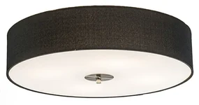 Rustikálne stropné svietidlo čierne 50 cm - Drum Jute