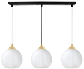 Závesné svietidlo Costa, 3x biele sklenené tienidlo, b/g