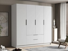 Šatníková skriňa Betaso I 200, Farby: biela / biela + čierna