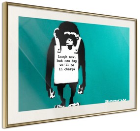 Artgeist Plagát - Angry Monkey [Poster] Veľkosť: 90x60, Verzia: Čierny rám s passe-partout