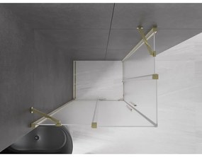 Mexen Velar Duo, sprchový kút s posuvnými dverami 100 x 90 cm, 8mm sklo námraza, zlatá lesklá, 871-100-090-32-50