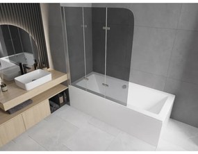 Mexen FELIX, vaňová zástena, 3-krídlová, 120 x 140 cm, šedá, 890-120-003-01-40