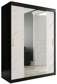 Skriňa Marmur T1 150 čierna/mramor biely