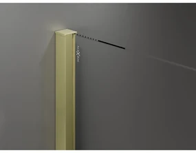Mexen Velar, posuvné sprchové dvere do otvoru 90 cm, 8mm šedé sklo, zlatá matná, 871-090-000-41-55