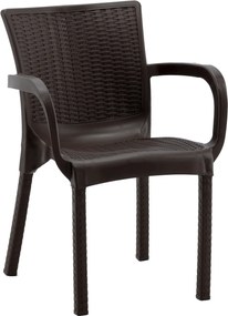 Garden Line RATANOVÁ ZÁHRADNÁ STOLIČKA 60 x 60 x 82 CM HNEDÁ