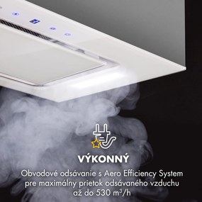 Klarstein Hektor, digestor, 52 cm, vstavaný, 467 m³/h, LED, dotykové ovládanie, sklo, biely