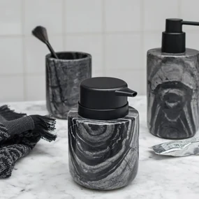 Čierny mramorový dávkovač mydla 0.2 l Marble – Mette Ditmer Denmark