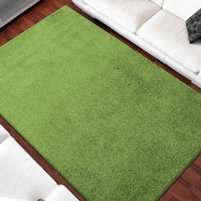 Zelený jednofarebný koberec shaggy do obývačky Šírka: 200 cm | Dĺžka: 300 cm