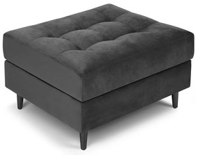 Tmavosivá zamatová podnožka Milo Casa Santo