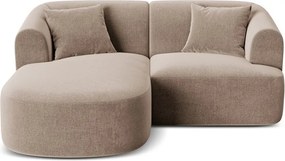 Svetlohnedá zamatová rohová pohovka (ľavý roh/s leňoškou) Campi – Cosmopolitan Design