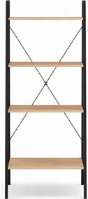 Vintino LOFTIS 4-úrovňový regál 147x60x35 cm svetlohnedý/čierny