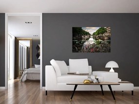 Obraz bicykla v meste (90x60 cm)