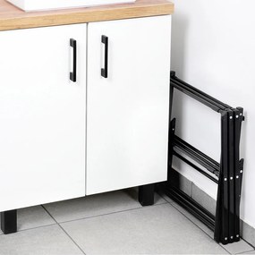 VILDE Sušiak na bielizeň, skladací, čierny kov VILDE, 6 poschodí, 47 - 78 x 94 cm