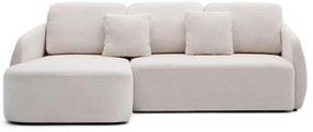 Krémová ženilková rozkladacia rohová pohovka (ľavý roh/s leňoškou) Laira – Kave Home