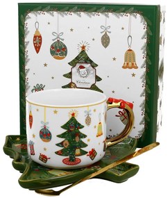 Porcelánová šálka s podšálkou Christmas Tree 250 ml