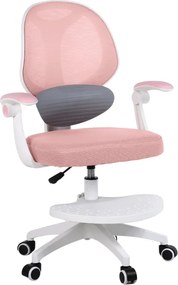 Detská otočná stolička Neoseat JUNI 009 s podnožou — látka, ružová