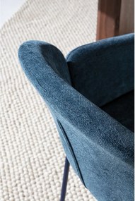 Modré čalúnené jedálenské kreslá v súprave 2 ks Aslin – MOME