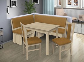 Nabytekmorava Rohová lavica Chicago 14-18 farba lamina: orech 729, čalúnenie vo farbe: SCALA šedá 92